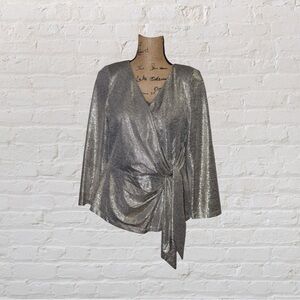Adrianna Papell Silver Blouse